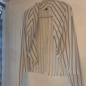 Striped white and Black Blazer